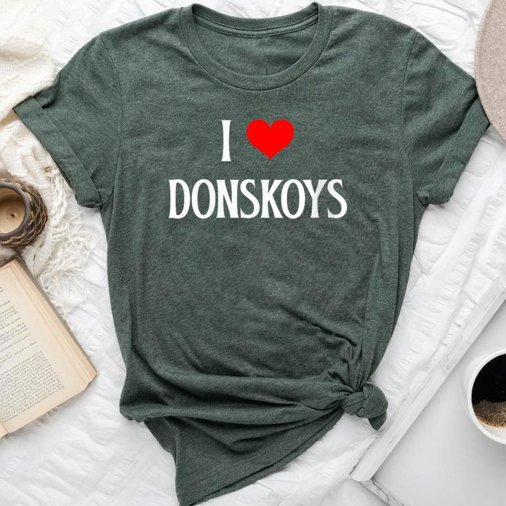 I Love Donskoys I Heart Donskoys Cat Lover Feline Pet Cat Bella Canvas T-shirt