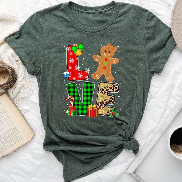 Love Gingerbread Girl Christmas Cookie Baking Family Xmas Bella Canvas T-shirt