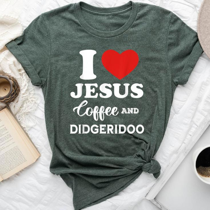 I Love Jesus Coffee And Playing Didgeridoo For Didgeridooer Bella Canvas T-shirt