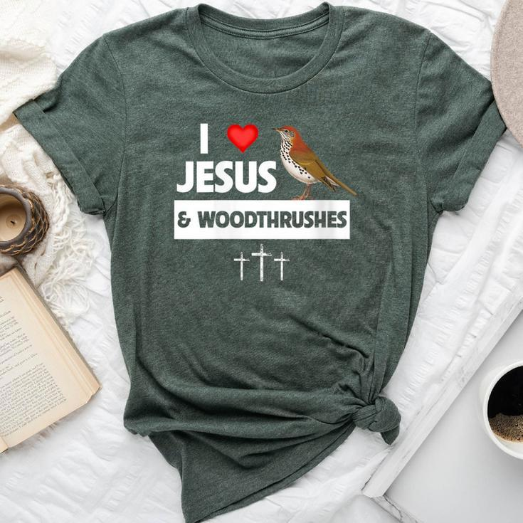 I Love Jesus And Wood Thrushes Washington DC State Bird Bella Canvas T-shirt