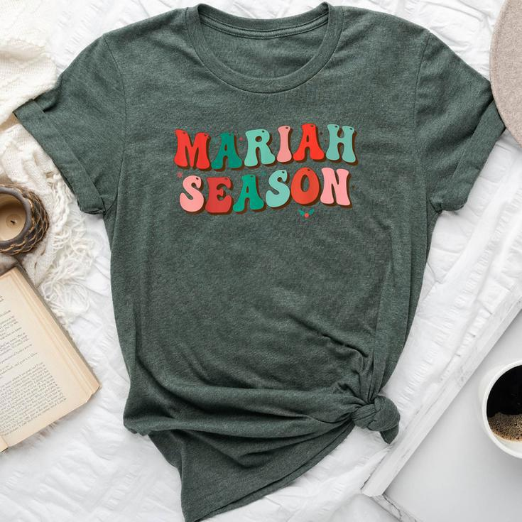 Mariah Season Christmas Retro Groovy Xmas Bella Canvas T-shirt
