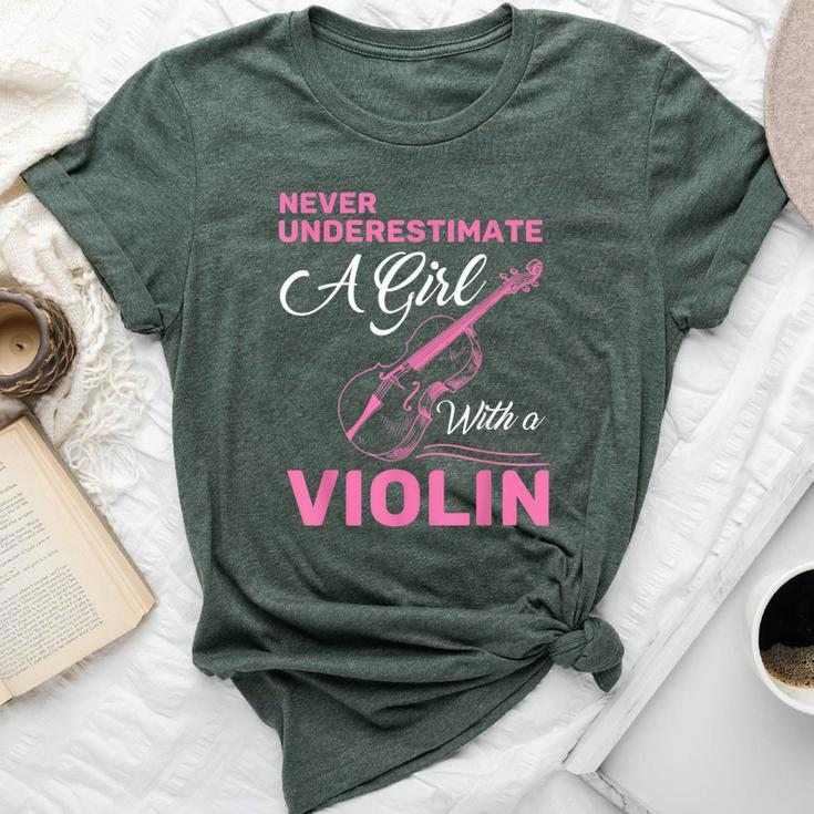 Music Girls Never Underestimate A Girl With A Violin Bella Canvas T-shirt