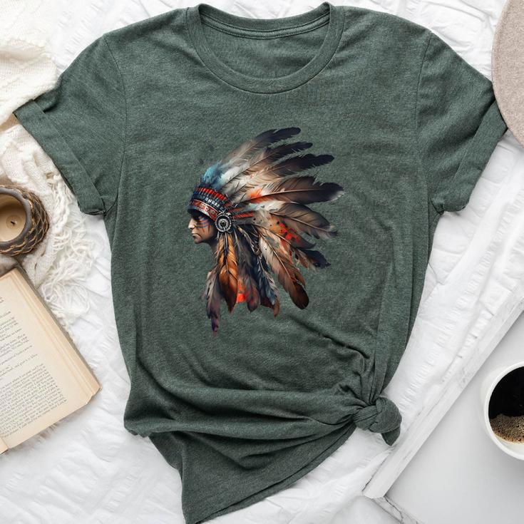 Native American Indian Headpiece Feathers For And Women Bella Canvas T-shirt