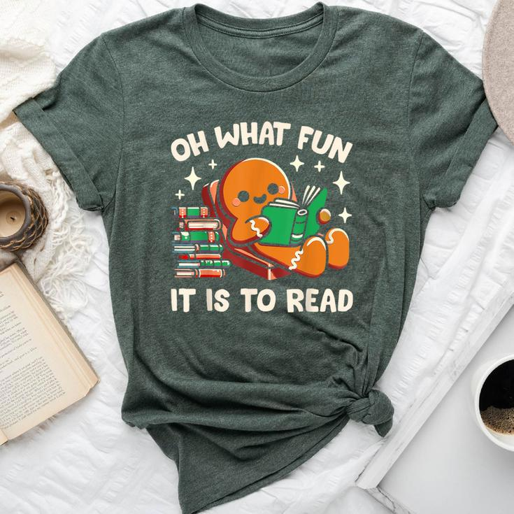 Oh What Fun It Is To Read Christmas Teacher Librarian Books Bella Canvas T-shirt
