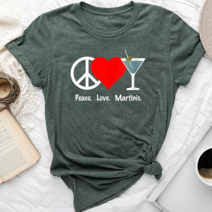 Peace Love Martinis Olive Dirty Dry Up Cocktail Drink Bella Canvas T-shirt