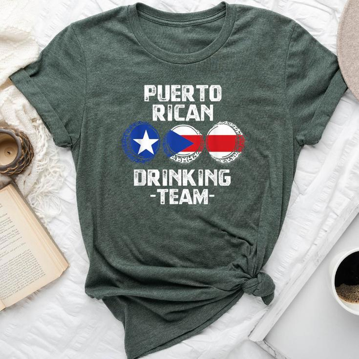 Puerto Rican Beer Drinking Team Flag Party Bella Canvas T-shirt
