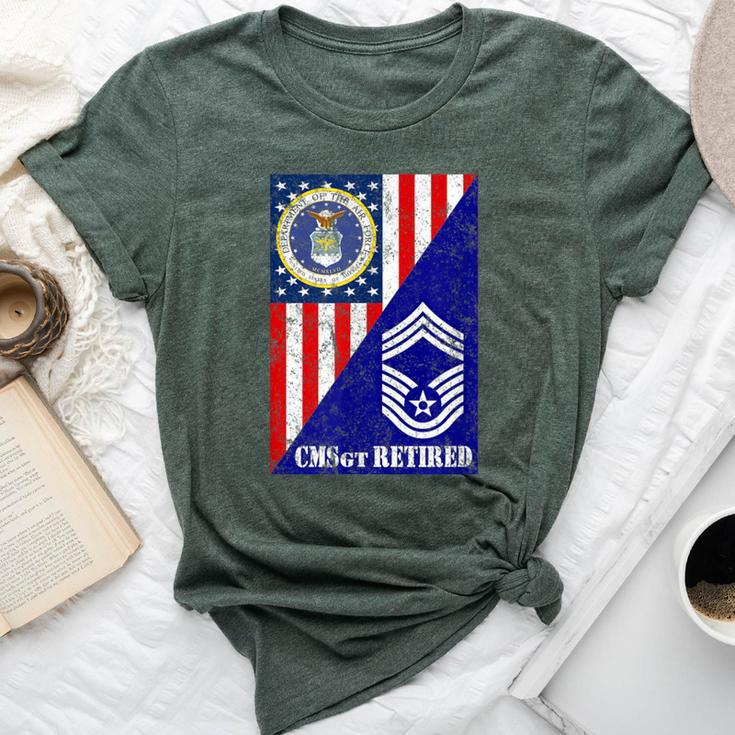 Retired Air Force Chief Master Sergeant Half Rank & Flag Bella Canvas T-shirt