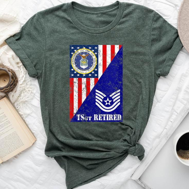 Retired Air Force Technical Sergeant Half Rank & Flag Bella Canvas T-shirt
