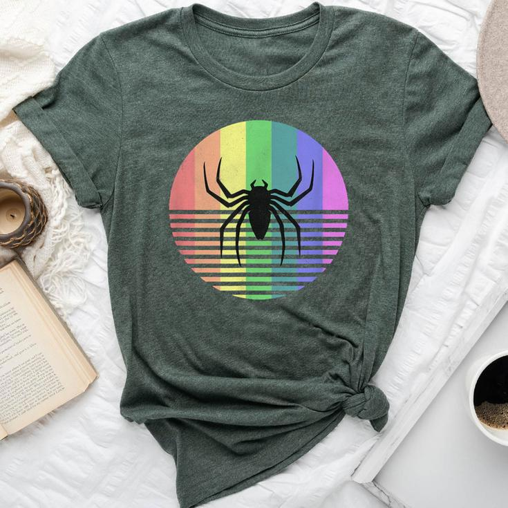Retro Spider Gay Pride Rainbow Flag Vintage Distressed Bella Canvas T-shirt
