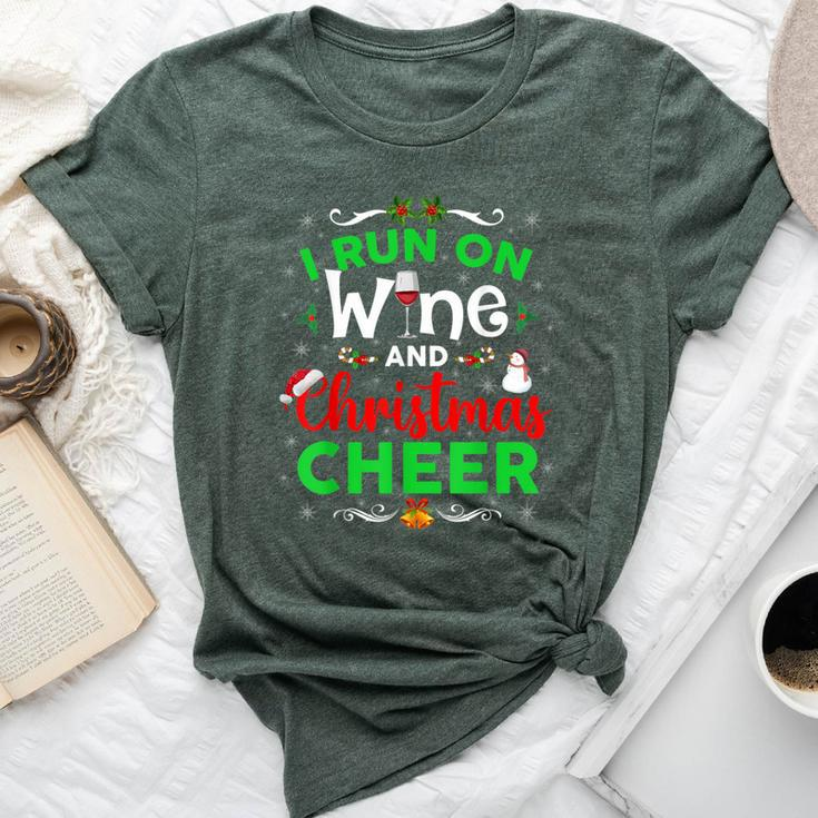 I Run On Wine And Christmas Cheer Wine Lover Bella Canvas T-shirt