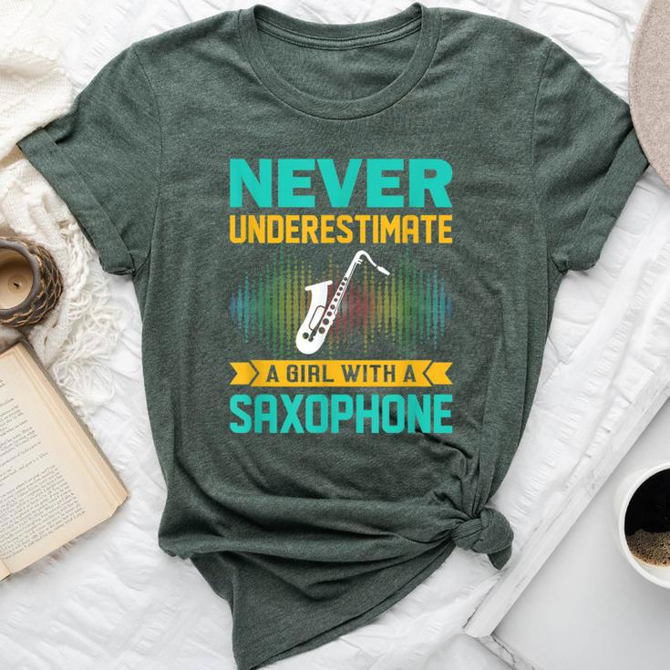 Saxophone Never Underestimate A Girl With A Saxophone Bella Canvas T-shirt