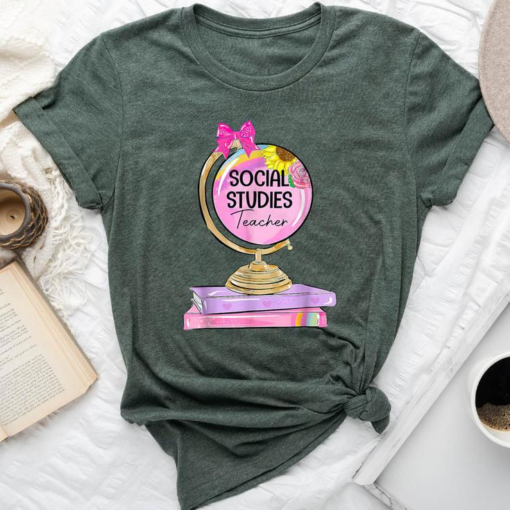 Social Studies Teacher Earth Globe Welcome Back To School Bella Canvas T-shirt