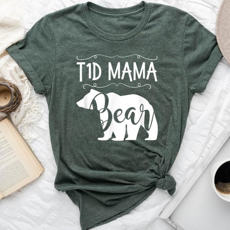 T1d Mama Bear Type1 Diabetes T1 T Mom Awareness Bella Canvas T-shirt