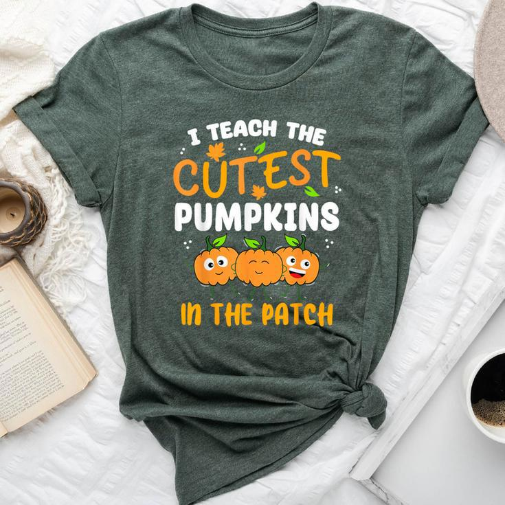 Teacher Halloween Pre-K Teacher Kindergarten Cutest Pumpkins Bella Canvas T-shirt