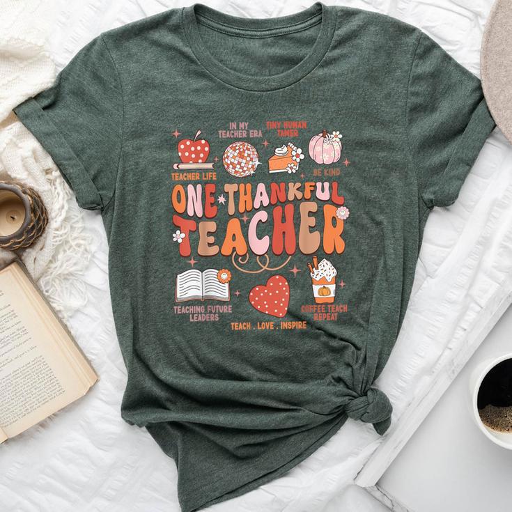 Teacher Thanksgiving One Thankful Teacher Fall Bella Canvas T-shirt