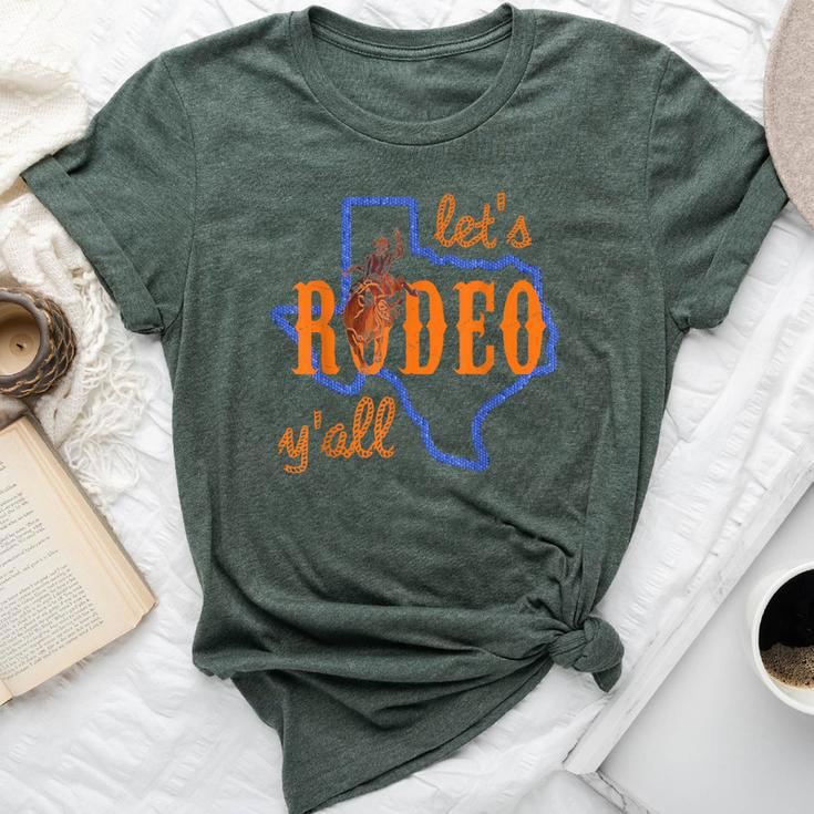 Texan Cowboy Cowgirl Let's Rodeo Y'all Cute Hlsr Bella Canvas T-shirt