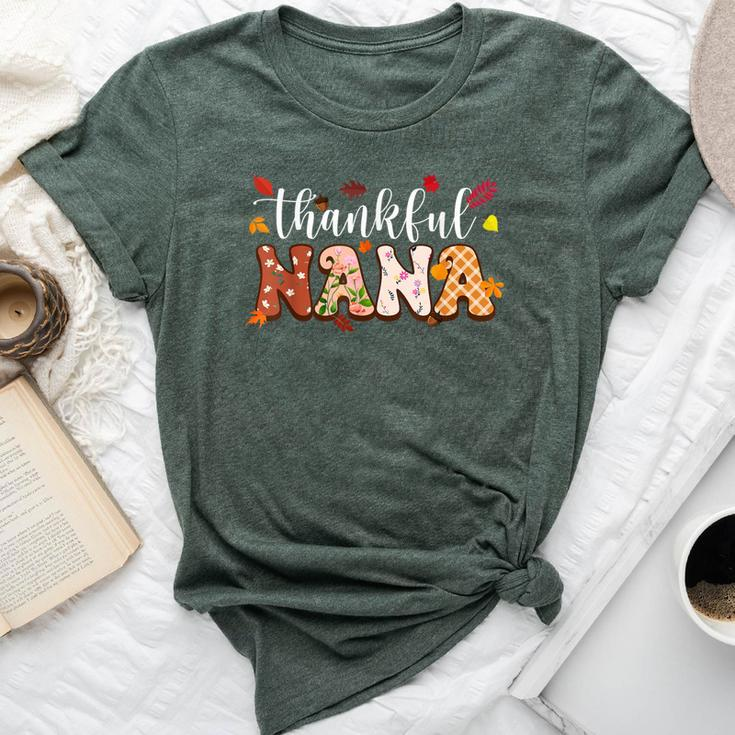 Thankful Nana Fall Autumn Thanksgiving Mom Grandma Bella Canvas T-shirt