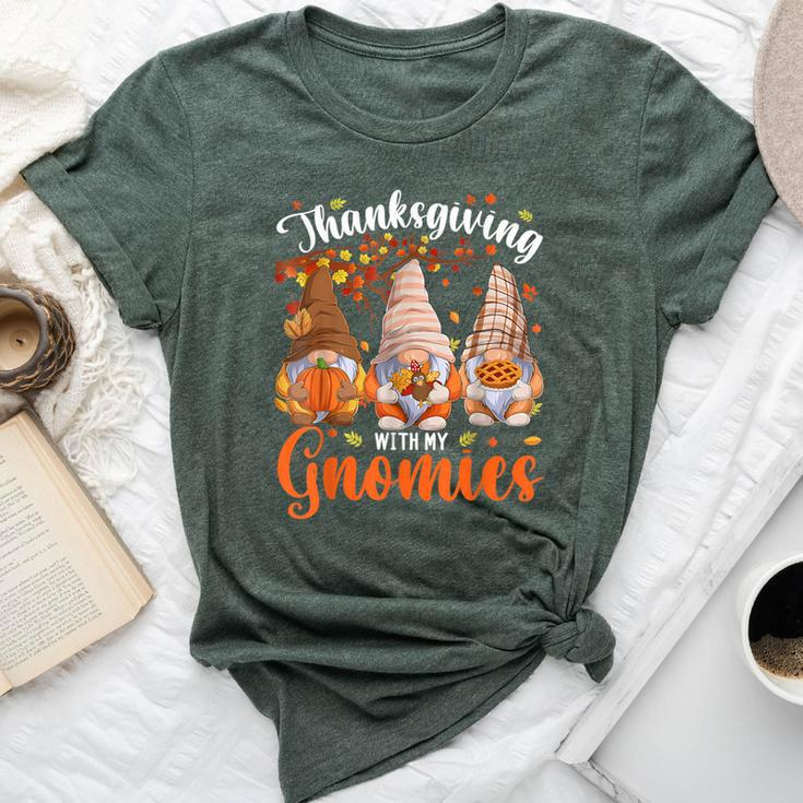 Thanksgiving With My Gnomies Fall Autumn Vibes Gnome Pumpkin Bella Canvas T-shirt