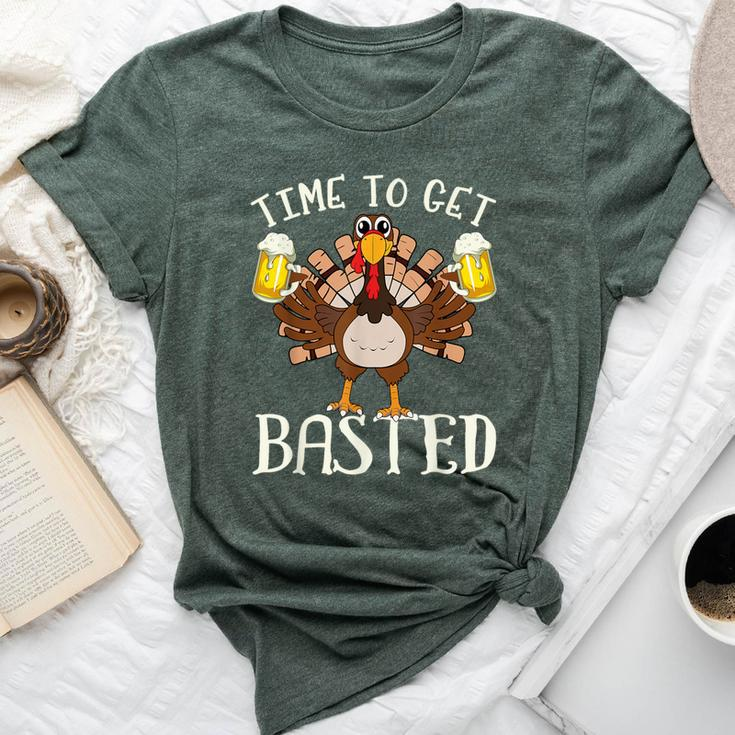 Time To Get Basted Beer Let's Get Adult Turkey Bella Canvas T-shirt