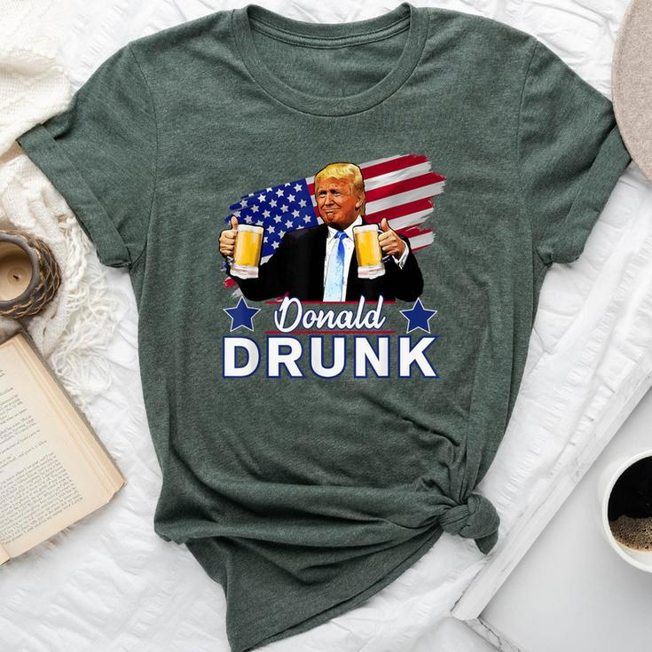 Trump 4Th Of July Drinking Presidents Donald Drunk Bella Canvas T-shirt