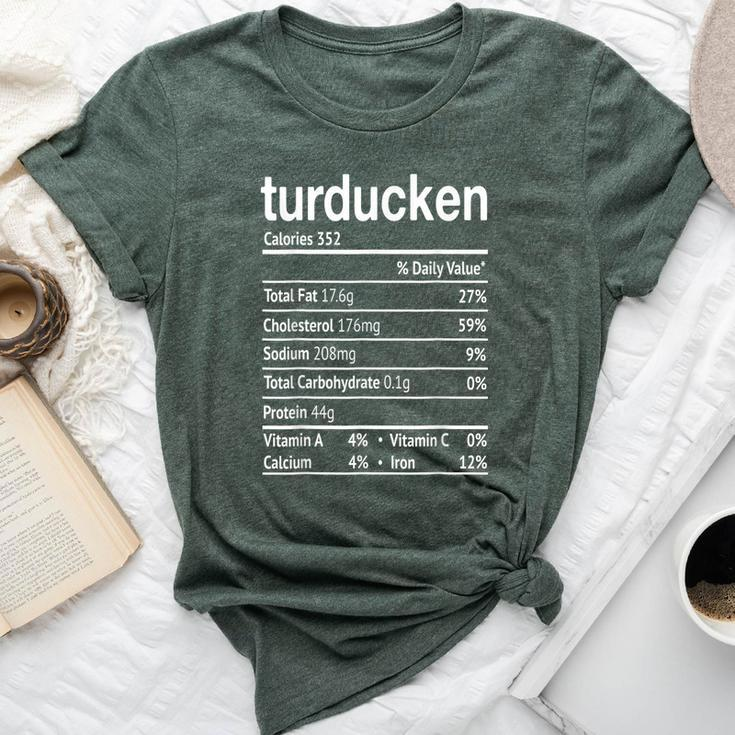 Turducken Nutrition Facts 2020 Thanksgiving Christmas Food Bella Canvas T-shirt