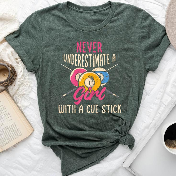 Never Underestimate A Girl With A Cute Stick Billiard Pool Bella Canvas T-shirt