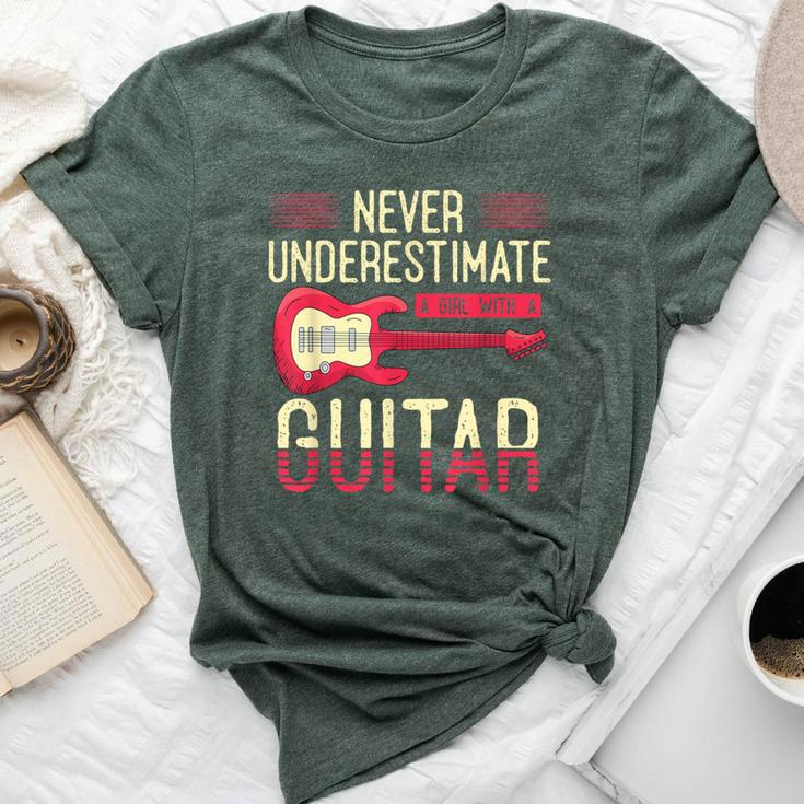 Never Underestimate A Girl With A Guitar Guitar Player Bella Canvas T-shirt