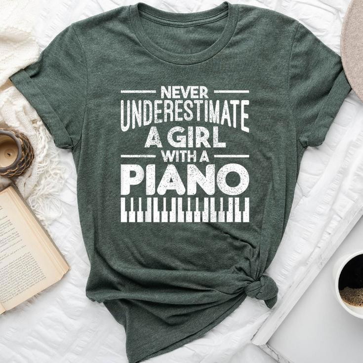 Never Underestimate A Girl With A Piano Pianist Musician Bella Canvas T-shirt