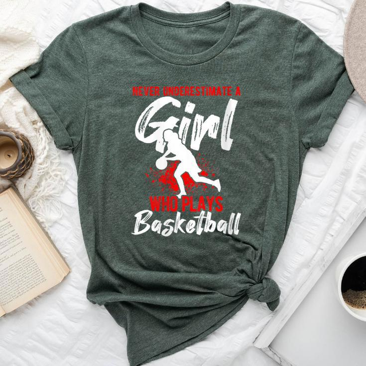 Never Underestimate A Girl Who Plays Basketball Player Bella Canvas T-shirt