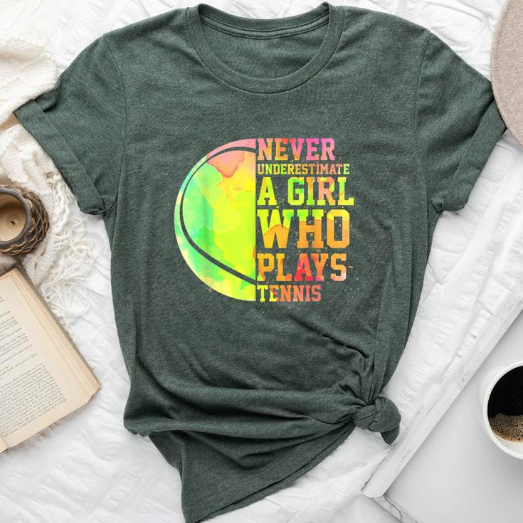 Never Underestimate A Girl Who Plays Tennis Sports Lover Bella Canvas T-shirt