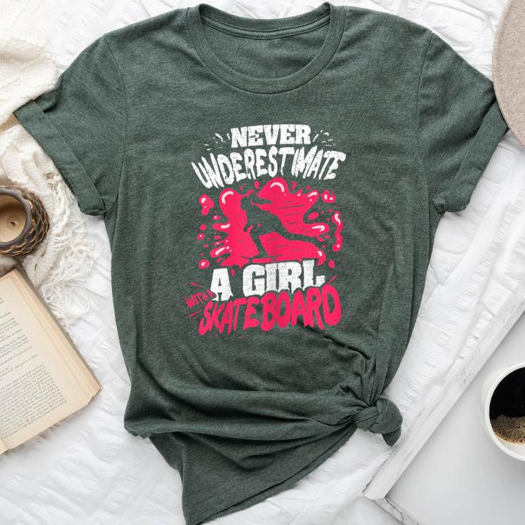 Never Underestimate A Girl With A Skateboard Bella Canvas T-shirt