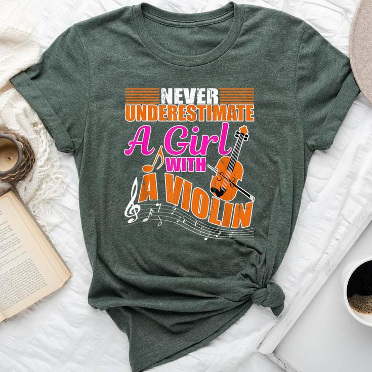Never Underestimate A Girl With Violin Music Orchestra Bella Canvas T-shirt