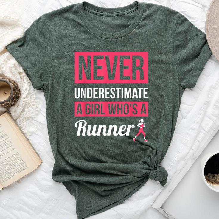 Never Underestimate A Girl Who's A Runner Runner Bella Canvas T-shirt