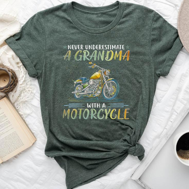 Never Underestimate A Grandma With A Motorcycle Bella Canvas T-shirt