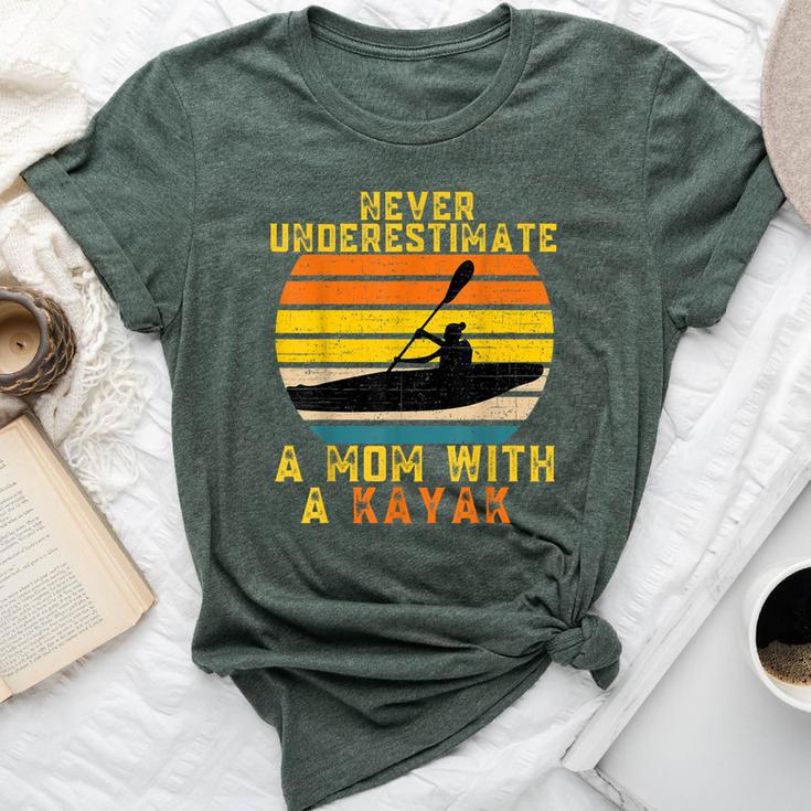 Never Underestimate A Mom With A Kayak Vintage Kayaking Bella Canvas T-shirt