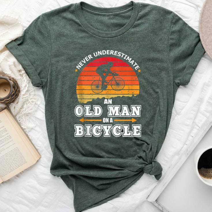 Never Underestimate An Old Man On A Bicycle Retired Cyclist Bella Canvas T-shirt
