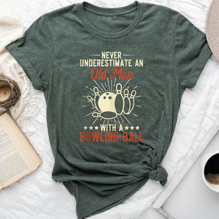 Never Underestimate An Old Man With A Bowling Ball Vintage Bella Canvas T-shirt