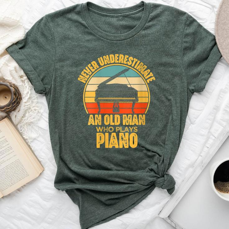 Never Underestimate An Old Man Who Plays Piano Pianist Bella Canvas T-shirt