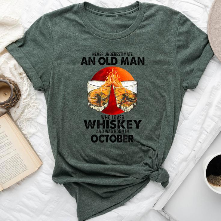 Never Underestimate An Old October Man Who Loves Whiskey Bella Canvas T-shirt