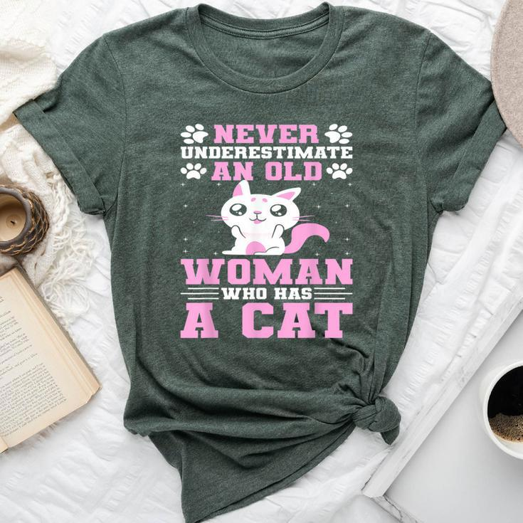 Never Underestimate An Old Woman Who Has A Cat Bella Canvas T-shirt