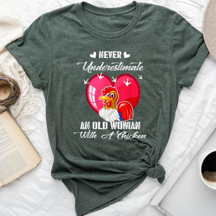 Never Underestimate An Old Woman With A Chicken Costume Bella Canvas T-shirt