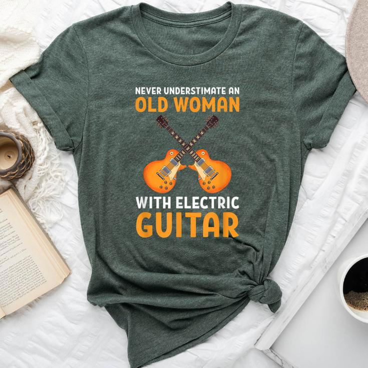 Never Underestimate An Old Woman With An Electric Guitar Bella Canvas T-shirt