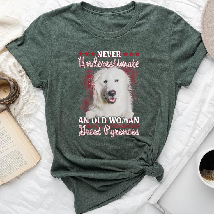 Never Underestimate An Old Woman With A Great Pyrenees Bella Canvas T-shirt
