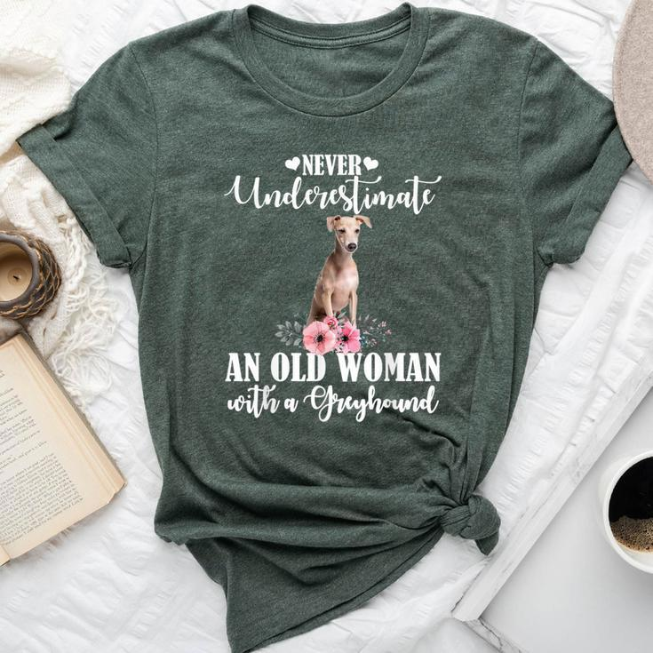 Never Underestimate An Old Woman With Greyhound Bella Canvas T-shirt