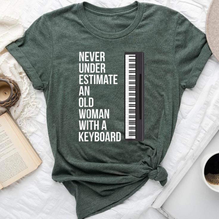 Never Underestimate An Old Woman With A Keyboard Mom Bella Canvas T-shirt