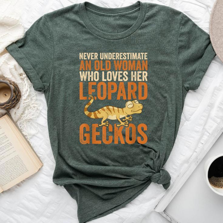 Never Underestimate An Old Woman With Leopard Geckos Bella Canvas T-shirt