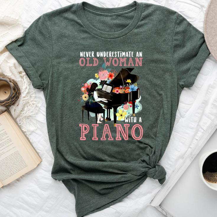 Never Underestimate An Old Woman With A Piano Bella Canvas T-shirt
