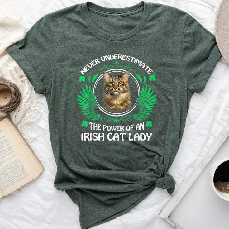 Never Underestimate The Power Of An Irish Cat Lady Bella Canvas T-shirt