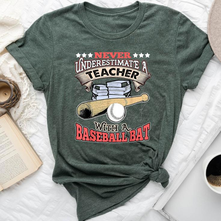 Never Underestimate A Teacher With A Baseball Bat Bella Canvas T-shirt