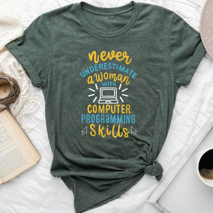 Never Underestimate A Woman With Computer Programming Skills Bella Canvas T-shirt